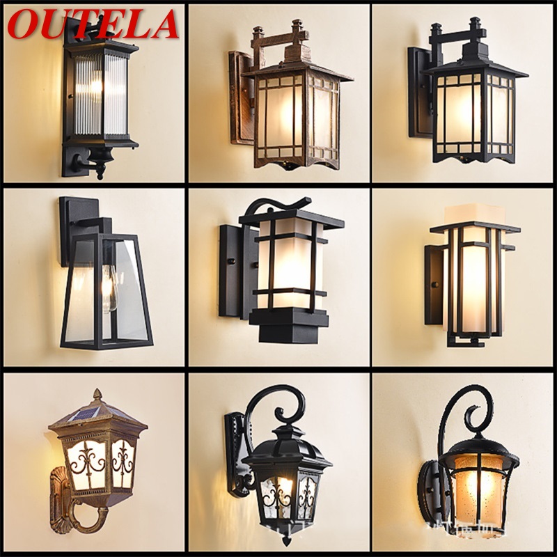 OUTELA-야외 벽 돌출 램프 고정 장치, 모던 방수 파티오 LED 조명, 홈 베란다